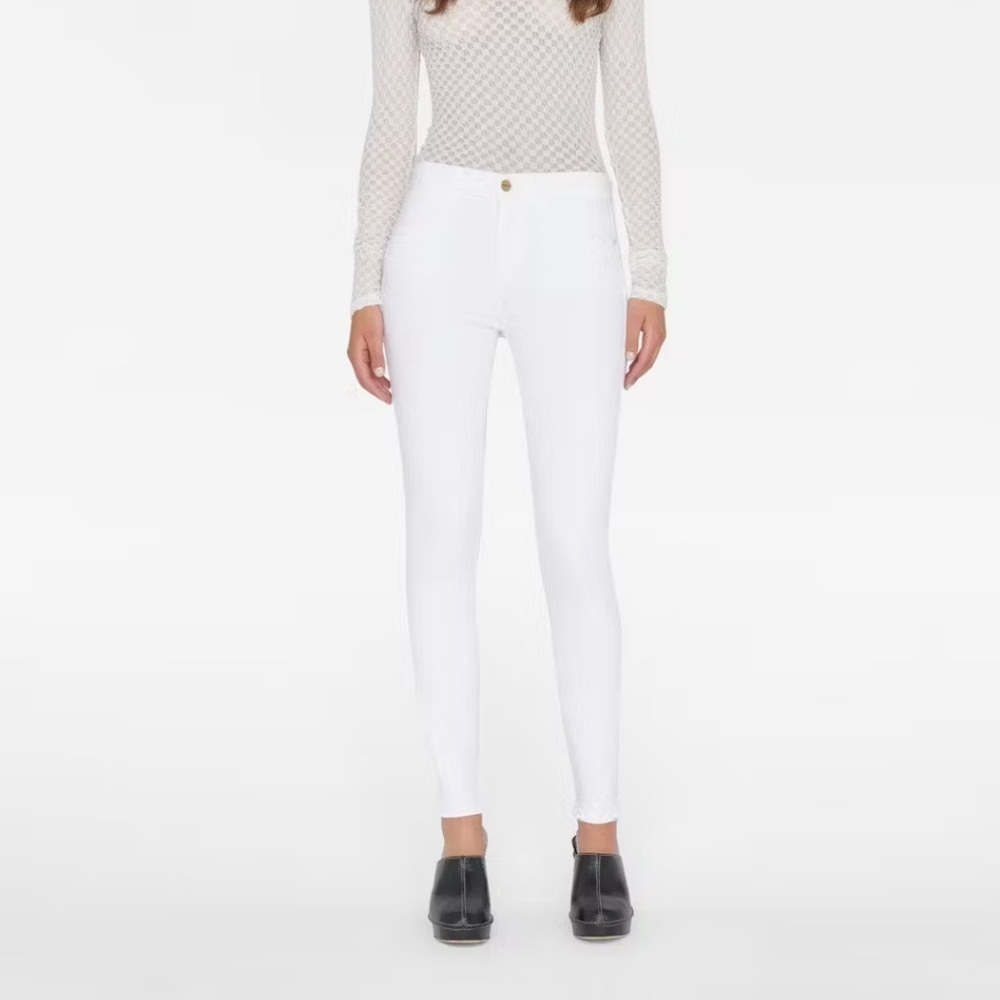 Frame Le High Skinny Jeans in White